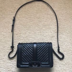 Chevron Quilted Small Love Leather Crossbody